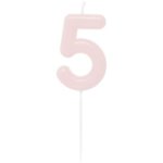 Zahlenkerze 5, Rosa