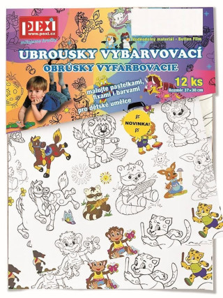 Vybarvovacďż˝ ubrousky Zoo 12 kusďż˝