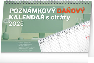 Stolní kalendář Poznámkový daňový s citáty 2025