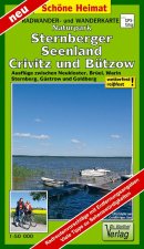 Radwander- und Wanderkarte Naturpark Sternberger Seenland, Crivitz, Bützow und Umgebung