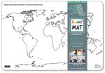 Biała mata Strigo Funny Mat Mapa Świata Kontynenty 48x33. 5 cm