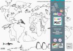 Biała mata Strigo Funny Mat Mapa Świata Zwierzęta 48x33. 5 cm