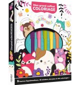 Mon grand coffret coloriage Squishmallows - 5 feutres Squishmallows, 45 stickers, des jeux et des co