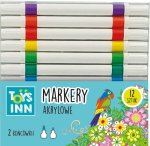Markery akrylowe dwie końcówki 12 kolorów STN 9162