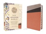 NIV Application Bible, Leathersoft, Coral/Gray, Red Letter, Thumb Indexed, Comfort Print