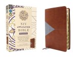NIV Application Bible, Personal Size, Leathersoft, Brown/Blue, Red Letter, Thumb Indexed, Comfort Print