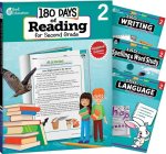 180 Days Reading 2nd Ed, Writing, Spelling, & Language Grade 2: 4-Book Set