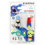 Gumka do mazania 3D -puzzle Space. 4 szt.