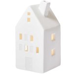 Haus Giebeldach Porzellan mit LED weiß 13x6,5x7cm