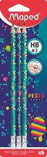 Ołówek z gumką Pixel HB blister 6 szt.