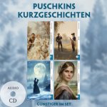 4 Puschkins Kurzgeschichten (4 Bücher + Audio-CDs) - Frank-Lesemethode - Kommentierte zweisprachige Ausgabe Russisch-Deutsch, m. 4 Audio-CD, m. 4 Audi