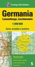 Germania, Lussemburgo, Liechtenstein 1:800.000. Carta stradale e turistica