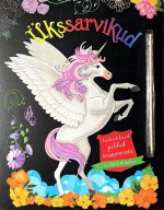 Ükssarvikud. pildid kraapimiseks ja värvimiseks (roosa lakaga)