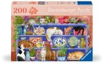 Ravensburger Puzzle 12001367 - Katzen im Regal - Puzzle für ältere Menschen und Senioren, mit 200 extra griffigen Puzzleteilen, großer Bildvorlage und