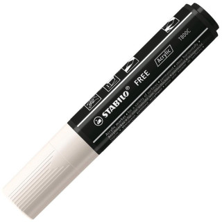 Akrylový popisovač STABILO FREE Acrylic - klínový hrot 4-10 mm - bílá (Hračka)
