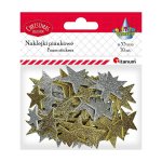 Naklejki piankowe brokatowe gwiazdki. 33mm złote, srebrne. 70 sztuk