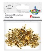 Dzwoneczki metalowe. 6/8/10mm złote. 30 sztuk