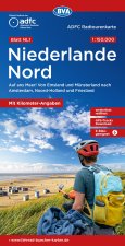 ADFC-Radtourenkarte NL 1 Niederlande Nord 1:150.000, reiß- und wetterfest, E-Bike geeignet, GPS-Tracks Download, mit Knotenpunkten, mit Bett+Bike Symb
