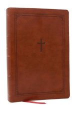 KJV Giant Print End-Of-Verse Reference Bible, Brown Leathersoft, Red Letter, Comfort Print