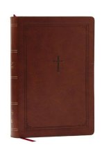 NKJV Giant Print End-Of-Verse Reference Bible, Brown Leathersoft, Red Letter, Comfort Print