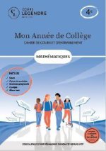 Mon année de collège - 4ème mathématiques-cahier de cours et d'entraînement