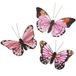 Schmetterling, Rosatöne, 3 Stück