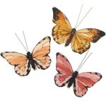 Schmetterling,Apricottöne, 3 Stück