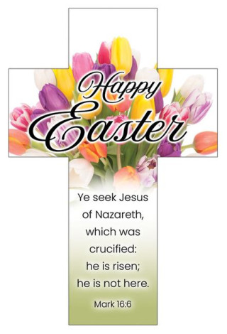 Happy Easter - Easter Cross Bookmark - Mark 16:6