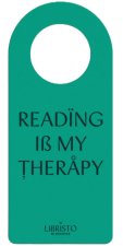 Visačka na dveře zelená - READING IS MY THERAPY