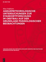 Agrarmeteorologische Untersuchungen zur Standortforschung im Obstbau auf der Grundlage phänologischer Beobachtungen