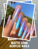 Matte Long Acrylic Nails Photo Book