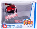BBURAGO MODEL STREET FIRE HAULERS CUSTOM CABS VOLVO FH16 DARK RED 1:43