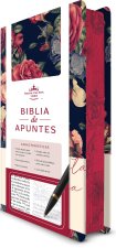 Biblia de Apuntes Rvr 1960 Tapa Dura, Azul Oscuro Con Flores / Spanish Journalling Bible Rvr 1960 Hardcover Dark Blue with Flowers