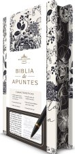 Biblia de Apuntes Rvr 1960 Tapa Dura, Blanco Y Negro Con Flores / Spanish Journalling Bible Rvr 1960 Hardcover Black and White with Flowers