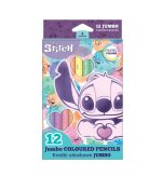 Kredki ołówkowe trójkątne Disney Fashion Jumbo 12 kolorów pastel
