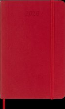 Moleskine 12 Monate Tageskalender 2026, Pocket/A6, 1 Tag = 1 Seite, Weicher Einband, Scharlachrot