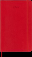 Moleskine 12 Monate Wochen Notizkalender 2026, Large/A5, 1 Wo = 1 Seite, rechts linierte Seite, Weicher Einband, Scharlachrot