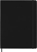 Moleskine 18 Monate Wochen Notizkalender 2025/2026, XL, 1 Wo = 1 Seite, Rechts linierte Seite, Fester Einband, Schwarz