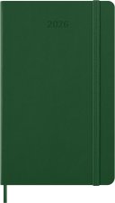 Moleskine 12 Monate Tageskalender 2026, Large/A5, 1 Tag = 1 Seite, Fester Einband, Myrtengrün