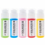 Squeeze Marker, 5x60ml Regenbogen Set  (Gelb / Pink / Rot / Himmelblau / Grün)
