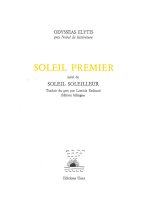 Soleil premier, suivi de Soleil Soleilleur