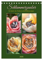 Schlummerzauber - Die Kinder des Waldes in ihren Blütenwiegen (Tischkalender 2026 DIN A5 hoch), CALVENDO Monatskalender