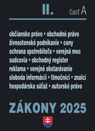 Zákony II A/2025 - Obchodné a občianske právo (Brožovaná)