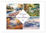Die Natur in Aquarellbildern (Wandkalender 2026 DIN A2 quer), CALVENDO Monatskalender