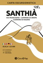 Santhià. Carta escursionistica: Via Francigena, Cammino di Oropa, Cammino di Masino 1:25.000