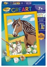 CreArt, Malen nach Zahlen Kinder - Pferd und Kätzchen