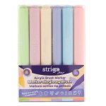 Strigo. Markery akrylowe trójkątne 6 kolorów. Końcówka Brush. Zestaw 1