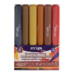 Strigo. Markery akrylowe trójkątne 6 kolorów. Końcówka Brush. Zestaw 6
