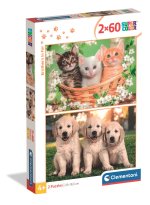 Puzzle 2 x 60 elementów. Super kolor. Brothers in Fur