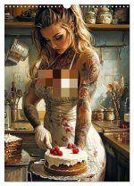 Tattoo Girls and Cakes (Wall Calendar 2026 DIN A3 portrait), CALVENDO 12 Month Wall Calendar